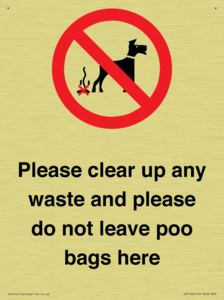 Please clear up any waste and please do not leave poo bags here